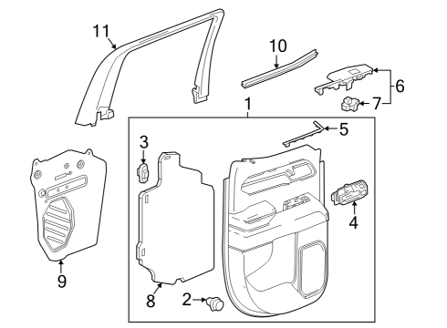 2023 GMC Sierra 1500 Interior Trim - Rear Door Diagram 4 - Thumbnail