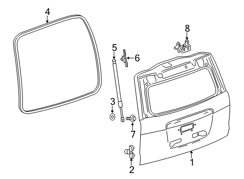 2017 Cadillac Escalade Gate & Hardware Diagram