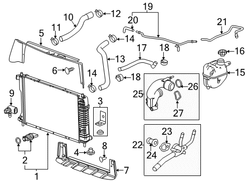 2011 GMC Terrain Radiator & Components Diagram 2 - Thumbnail