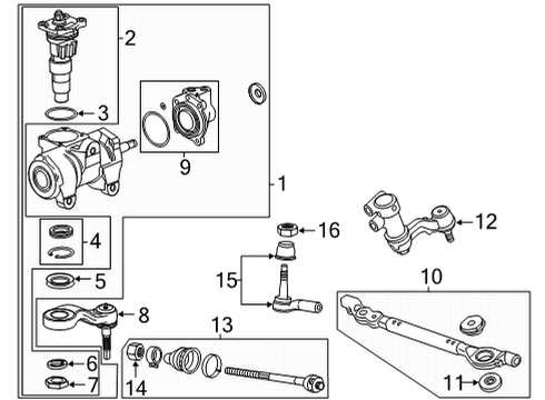 2020 GMC Sierra 2500 HD Steering Column & Wheel, Steering Gear & Linkage Diagram