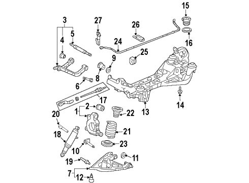2002 Oldsmobile Silhouette Rear Suspension, Lower Control Arm, Upper Control Arm, Ride Control, Stabilizer Bar, Suspension Components Diagram