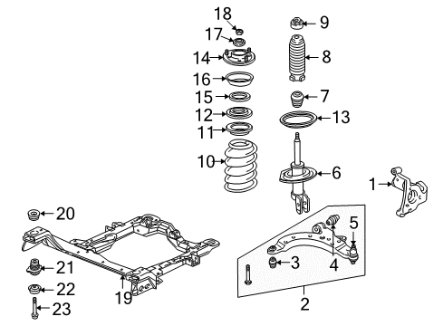 2006 Chevy Uplander Lower Control Arm, Passenger Side Diagram for 15218622