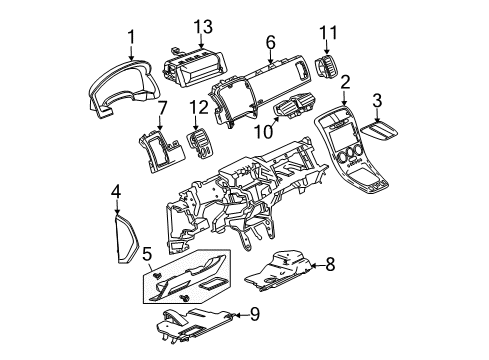 2007 Chevy Equinox Cluster & Switches, Instrument Panel Diagram