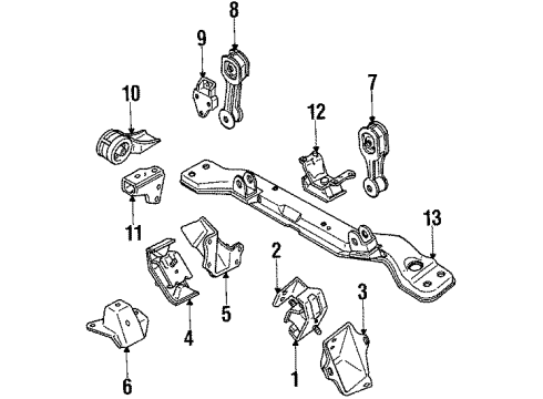 1986 Chevy Sprint Side Mount Bracket Diagram for 96054533