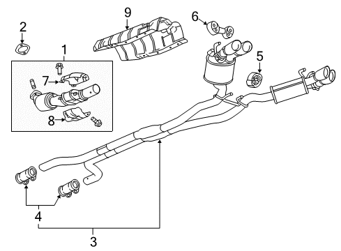 2014 Chevy Camaro Catalytic Converter, Passenger Side Diagram for 19418947