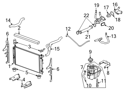 2007 Pontiac G6 Radiator & Components Diagram