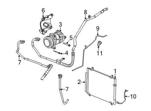 2005 Cadillac CTS A/C Condenser, Compressor & Lines Diagram