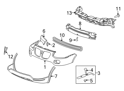 2005 Pontiac Montana Front Bumper Diagram