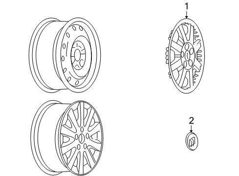 2006 Buick Terraza Wheel Covers & Trim Diagram