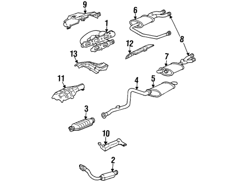 1994 Pontiac Grand Am Muffler & Pipe, Driver Side Diagram for 22592447