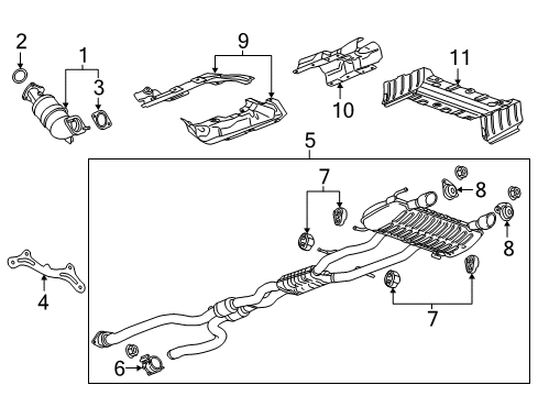 2018 Cadillac ATS Muffler & Pipe Clamp Diagram for 22906770