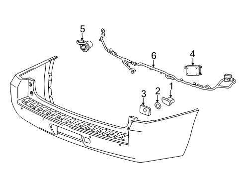 2017 GMC Yukon Electrical Components - Rear Bumper Diagram