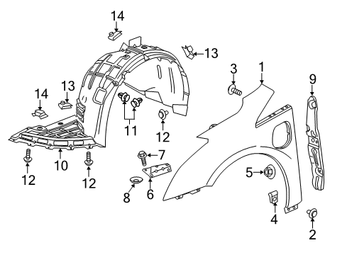 2014 Cadillac ELR Fender & Components Diagram 2 - Thumbnail