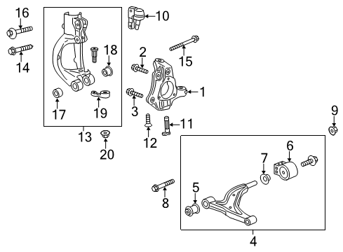 2016 Buick Regal Lower Control Arm, Driver Side Diagram for 22905355