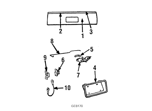 1986 Chevy El Camino Emblem Diagram for 3064882