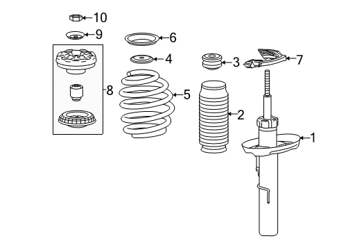 2014 Cadillac XTS Struts & Components - Front Diagram