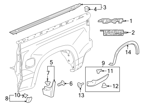2022 Chevy Silverado 1500 Cargo Net Diagram for 84050683