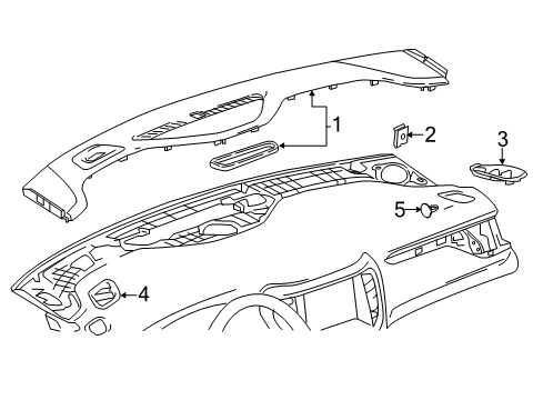 2020 GMC Acadia Cluster & Switches, Instrument Panel Diagram 5 - Thumbnail