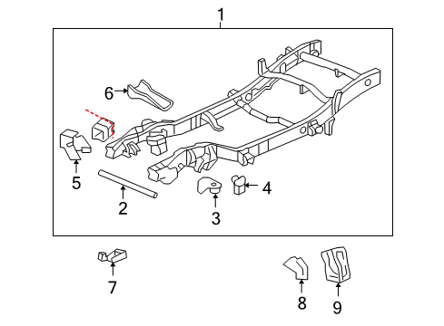 2000 Chevy Suburban 2500 Frame & Components Diagram