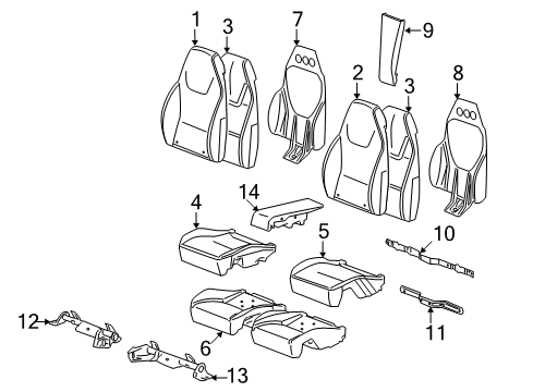 2008 Pontiac G6 Seat Back Pad, Rear Diagram for 20809934