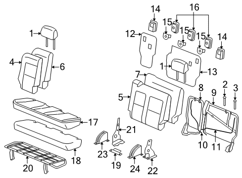 2007 Saturn Vue Rear Seat Components Diagram 2 - Thumbnail