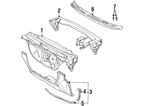 2002 Saturn SC1 Cowl Diagram
