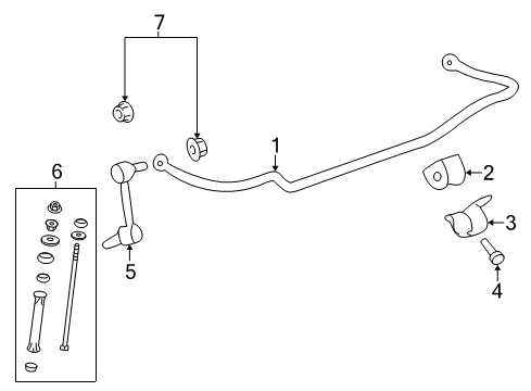 2014 Chevy SS Rear Suspension Components, Lower Control Arm, Upper Control Arm, Stabilizer Bar Diagram
