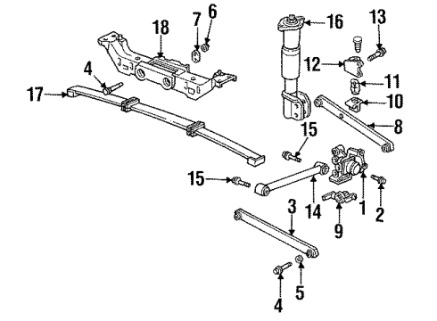 1990 Chevy Lumina Spring Stud Plate, Rear Driver Side Diagram for 10130115