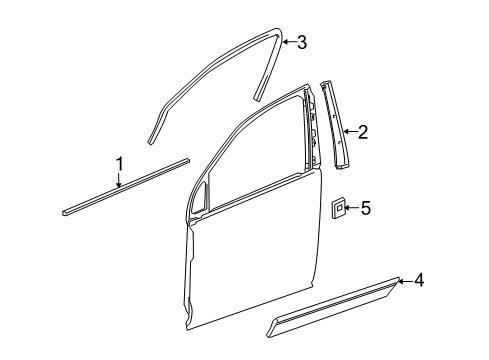 2008 Pontiac Torrent Exterior Trim - Front Door Diagram