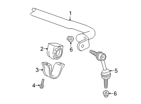 2021 GMC Yukon Stabilizer Bar & Components - Front Diagram