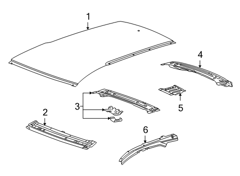 2011 Cadillac CTS Roof & Components Diagram