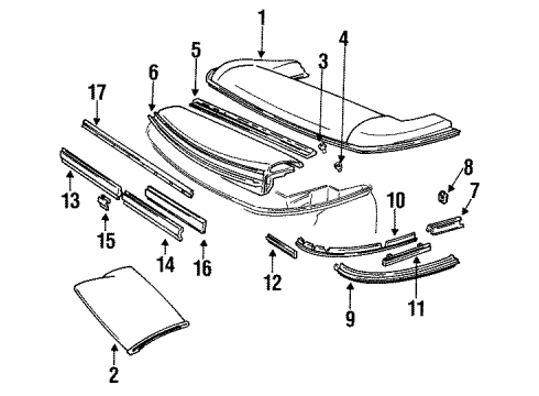 1992 Chevy Cavalier Belt Molding, Rear Driver Side Diagram for 12360575