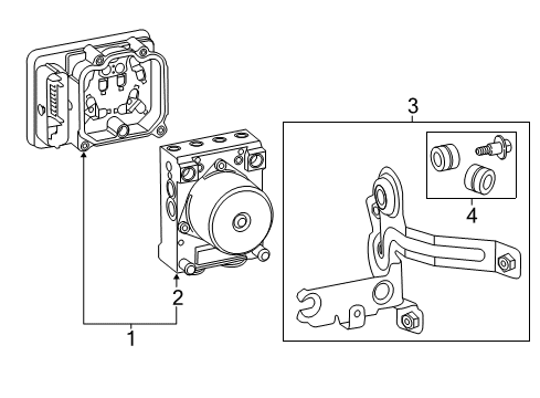 2016 GMC Sierra 2500 HD ABS Components Diagram