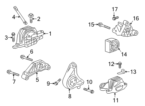 2019 Buick LaCrosse Side Transmission Mount Diagram for 84338563