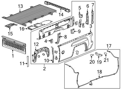 2015 Chevy Silverado 1500 Front Panel Diagram for 23231997