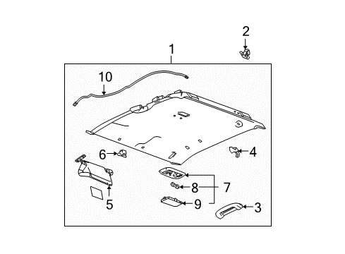 2011 GMC Canyon Interior Trim - Cab Diagram