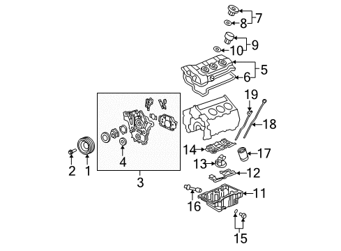 2007 Buick LaCrosse Engine Parts, Mounts, Cylinder Head & Valves, Camshaft & Timing, Oil Pan, Oil Pump, Crankshaft & Bearings, Pistons, Rings & Bearings, Variable Valve Timing Diagram