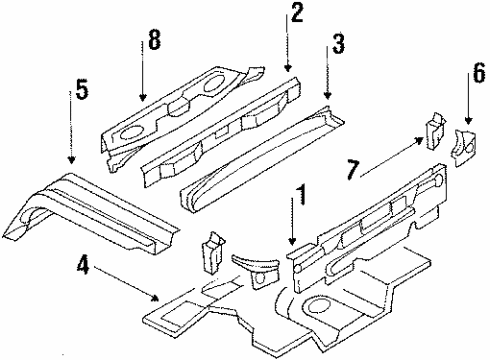 1992 Oldsmobile Toronado Panel Below Lid, Rear Diagram for 3531470
