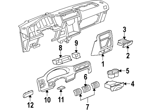 2002 Oldsmobile Silhouette Cluster & Switches, Instrument Panel Diagram