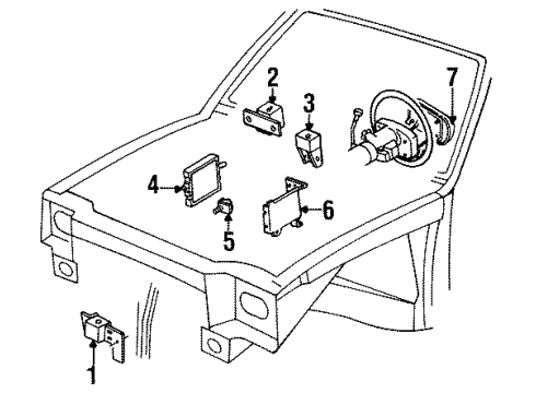 1996 Oldsmobile Cutlass Ciera Air Bag Components Diagram