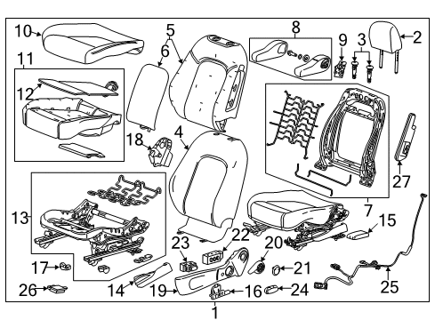 2016 Buick Encore Driver Seat Components Diagram