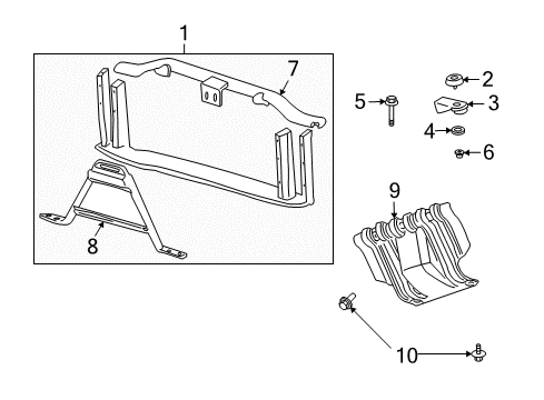 2006 Cadillac Escalade ESV Radiator Support Diagram