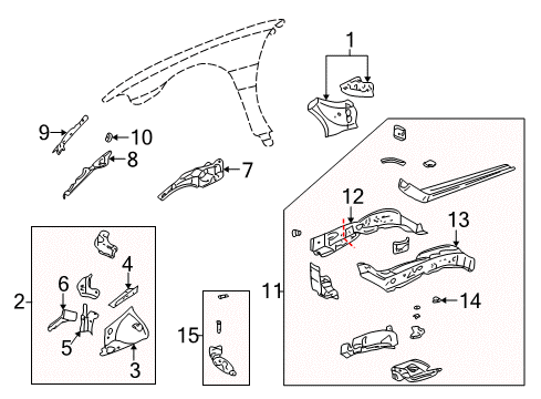 2000 Buick LeSabre Structural Components & Rails Diagram