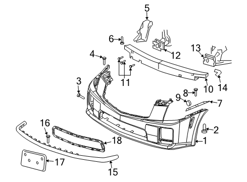 2005 Cadillac CTS Front Bumper Diagram