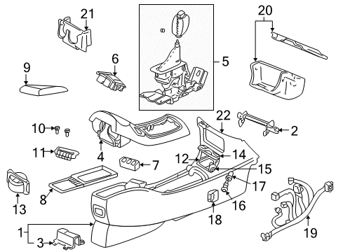 1999 Buick Regal Console, Gray Diagram for 10332458