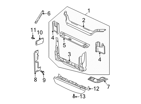 2002 Buick Rendezvous Radiator Support Diagram
