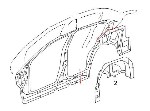 2008 Chevy Cobalt Inner Structure - Quarter Panel Diagram