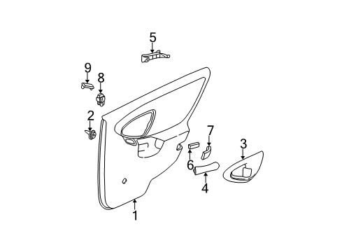 2005 Chevy Classic Interior Trim - Rear Door Diagram