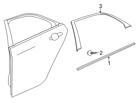 2016 Cadillac CTS Exterior Trim - Rear Door Diagram