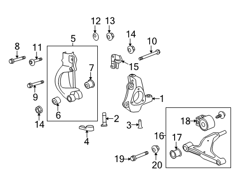 2016 Cadillac XTS Lower Control Arm, Driver Side Diagram for 84008850